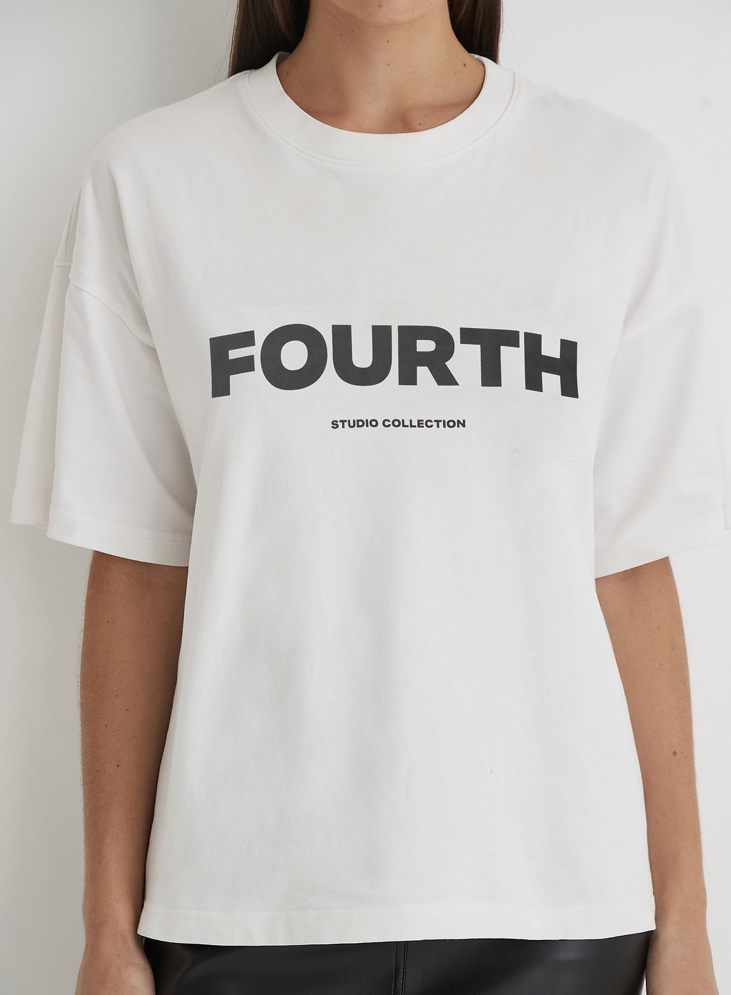 White Fourth Branded Oversized T-Shirt